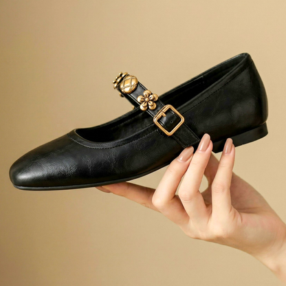 Flora Genuine Leather Mary Janes