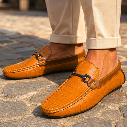 Gio Croc Genuine Leather Loafers