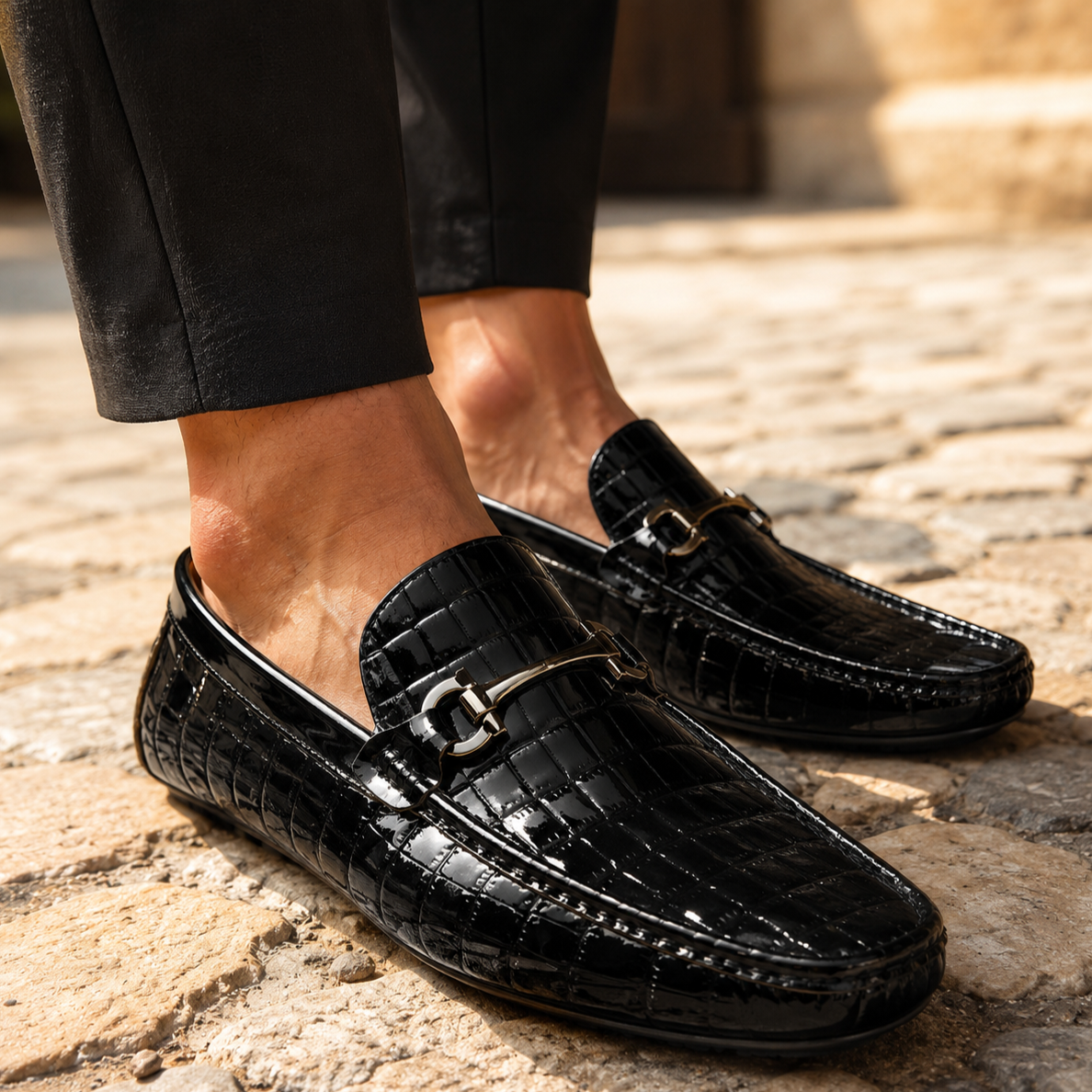 Gio Croc Genuine Leather Loafers