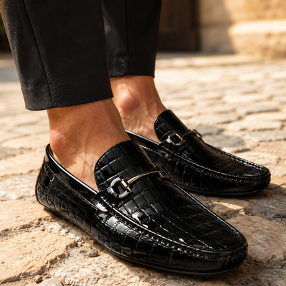 Gio Croc Genuine Leather Loafers