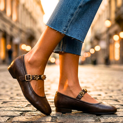 Flora Genuine Leather Mary Janes