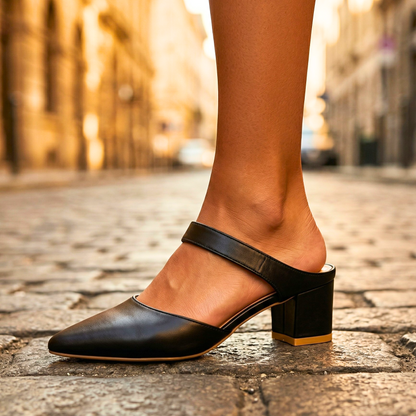 Valora Leather Slingback Heels
