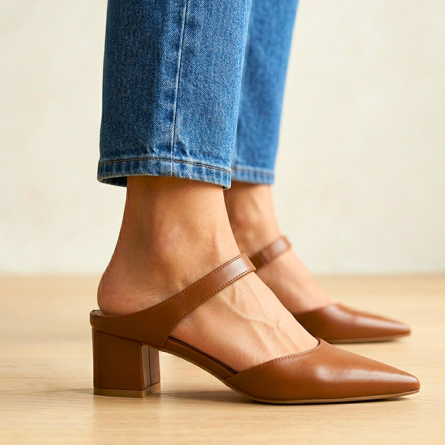 Valora Leather Slingback Heels