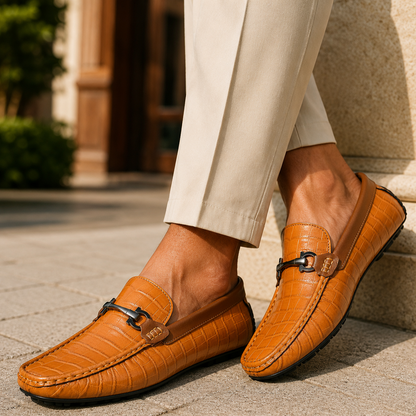 Gio Croc Genuine Leather Loafers