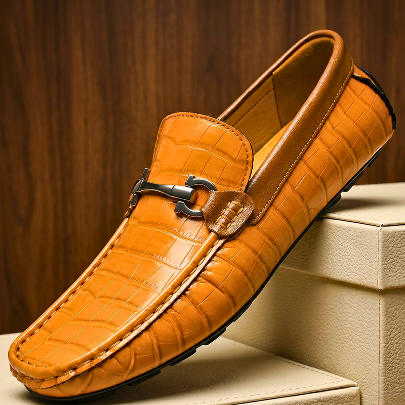 Gio Croc Genuine Leather Loafers