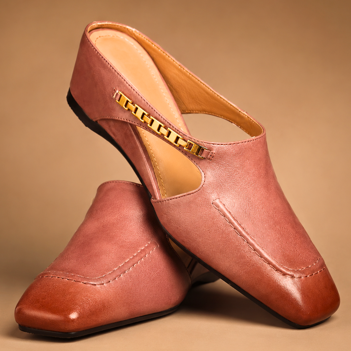 Camille Vintage Leather Mules