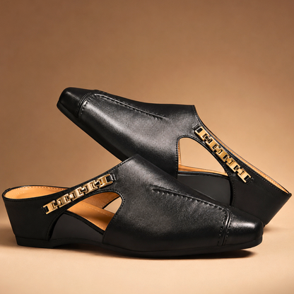 Camille Vintage Leather Mules